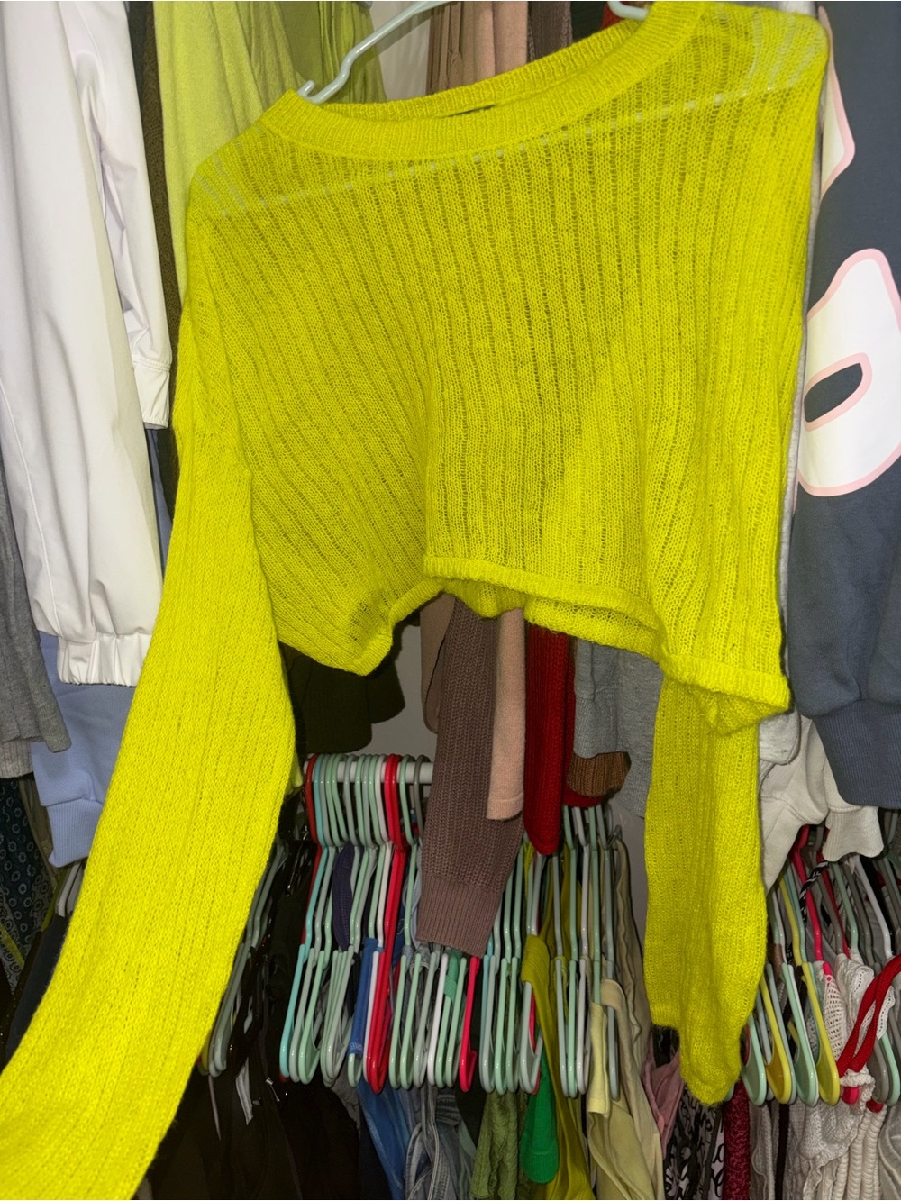 wild fable Cropped Sweater in Neon Green